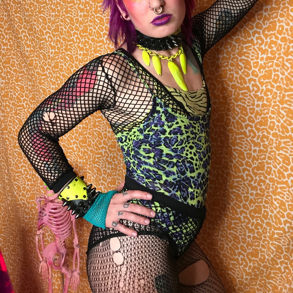 Mesh Leopard Print Bodysuit